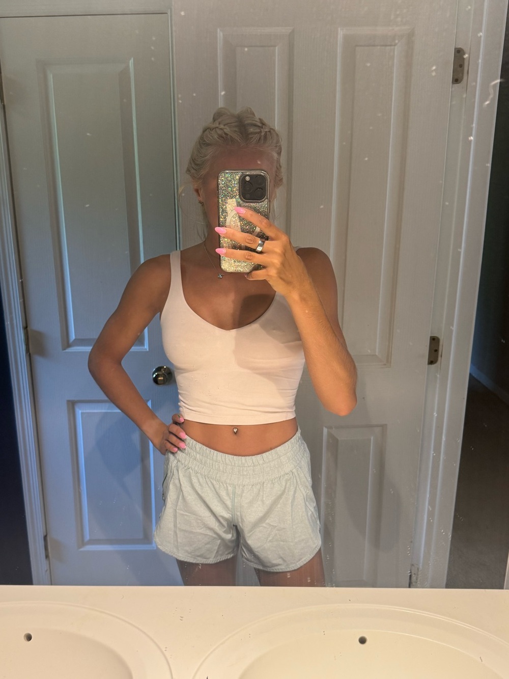 Women's Light Blue Running Shorts
